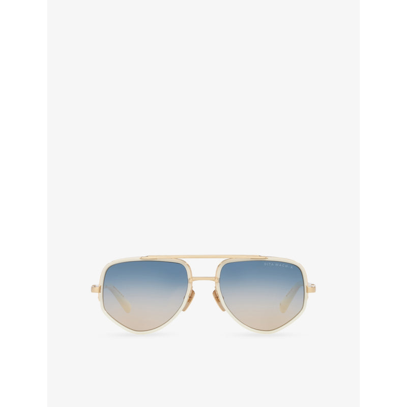 DITA acetate pilot sunglasses with double bridge, UK version