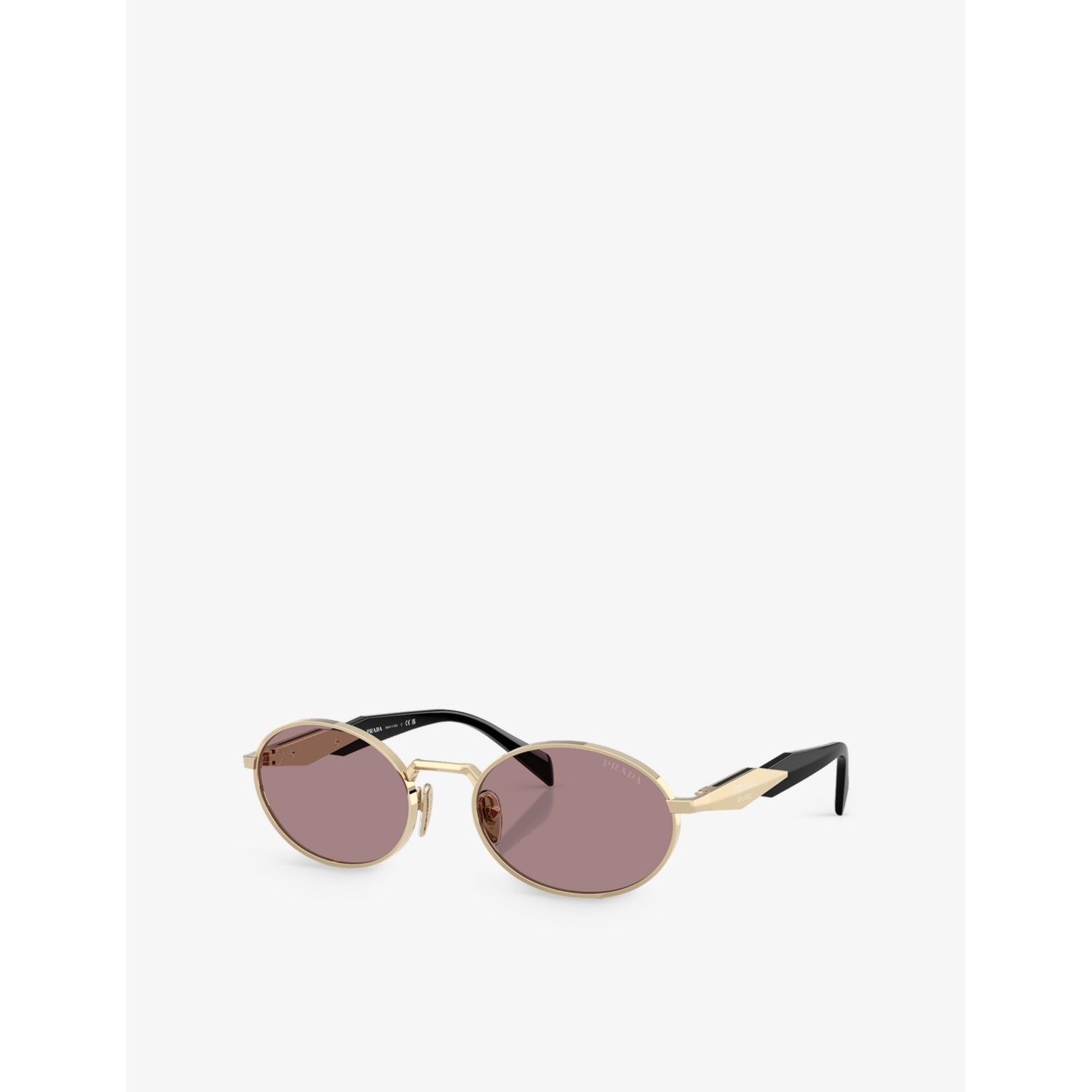 Prada PR 65ZS oval-frame metal sunglasses, imported from the UK
