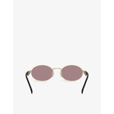 Prada PR 65ZS oval-frame metal sunglasses, imported from the UK