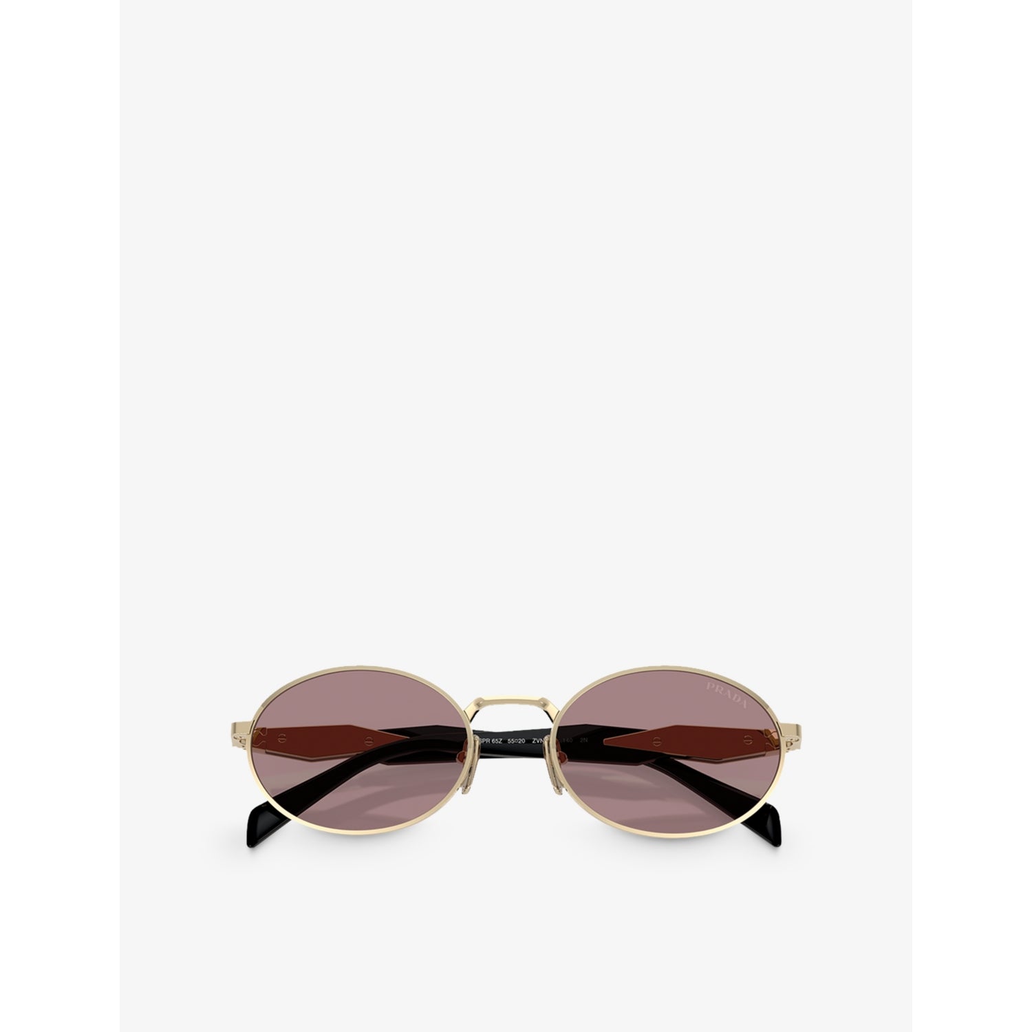 Prada PR 65ZS oval-frame metal sunglasses, imported from the UK