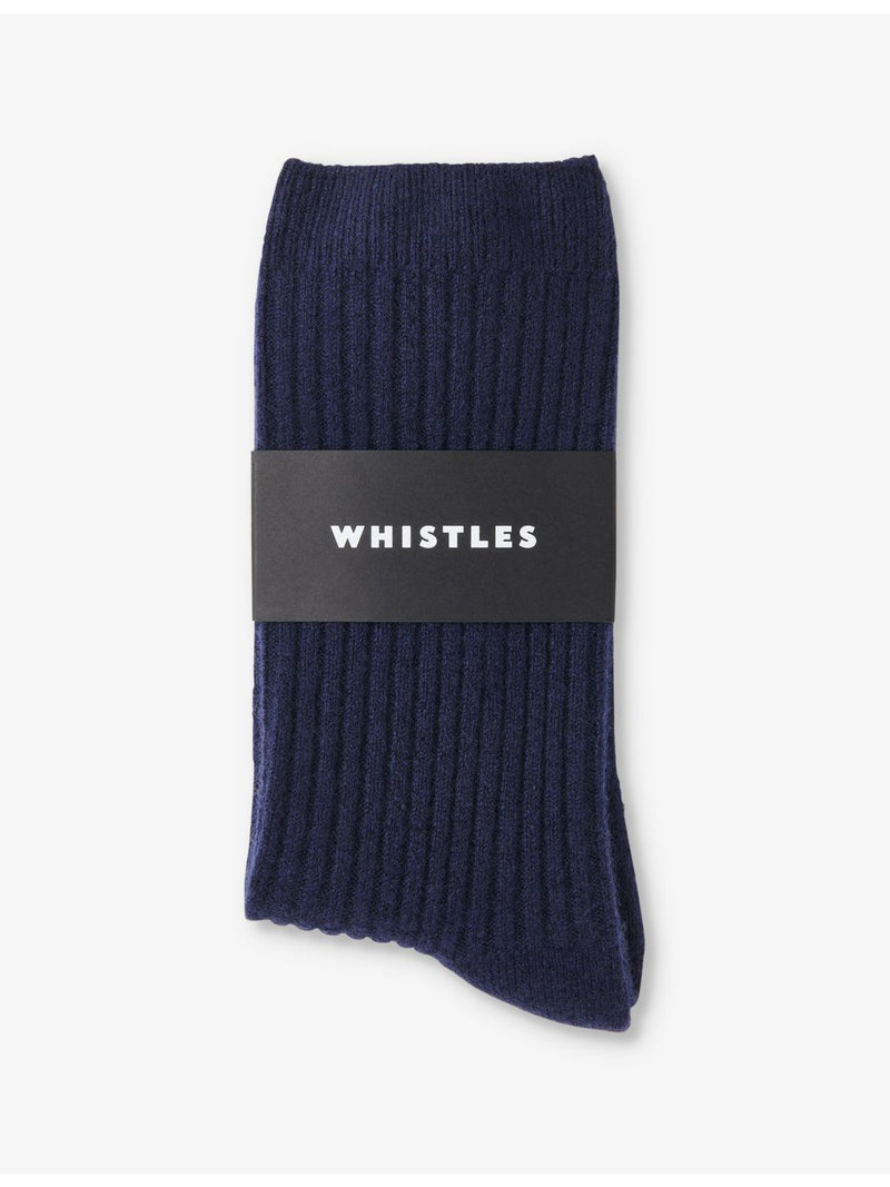 Whistles ribbed-knit cashmere socks, ankle length, UK version