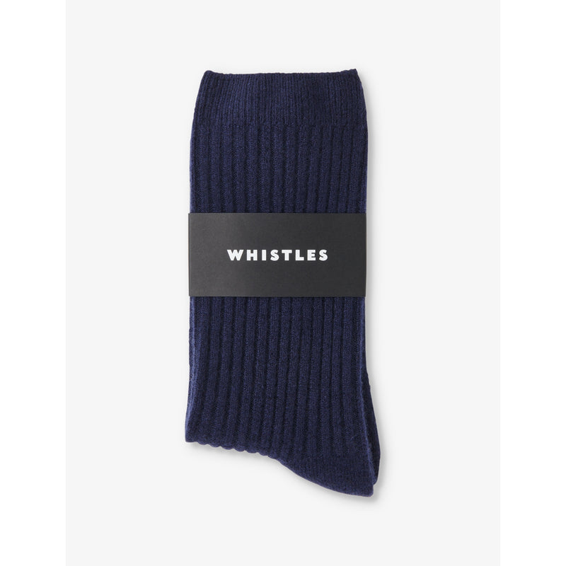 Whistles ribbed-knit cashmere socks, ankle length, UK version