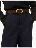 Whistles suede belt with gold-tone buckle - British product