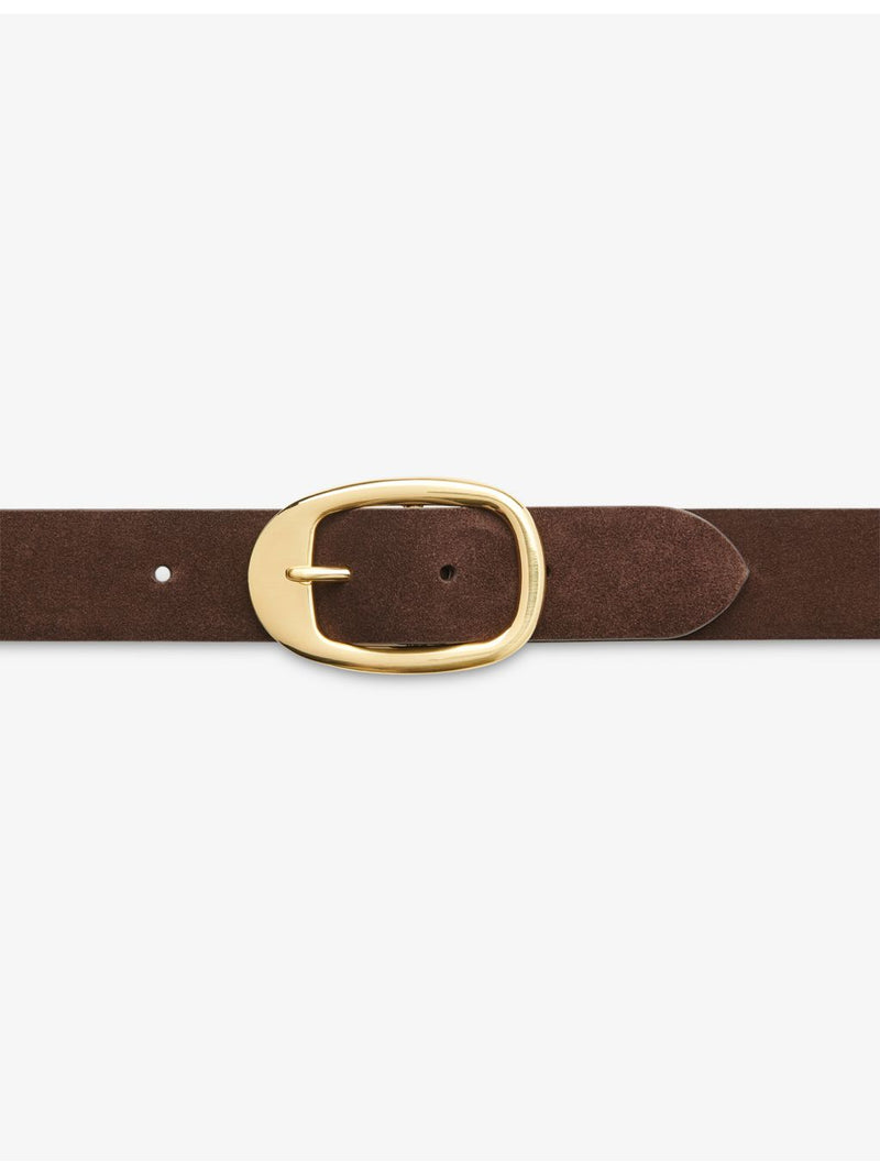 Whistles suede belt with gold-tone buckle - British product