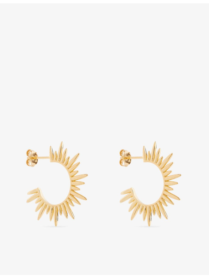 Rachel Jackson mini huggie hoop earrings 22ct gold-plated, UK version