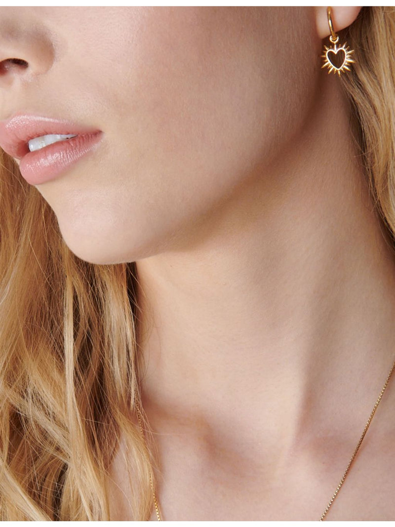 Rachel Jackson huggie earrings 22ct gold-plated, imported from the UK