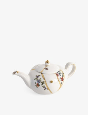 Seletti Kintsugi porcelain tea pot 26cm, imported from the UK