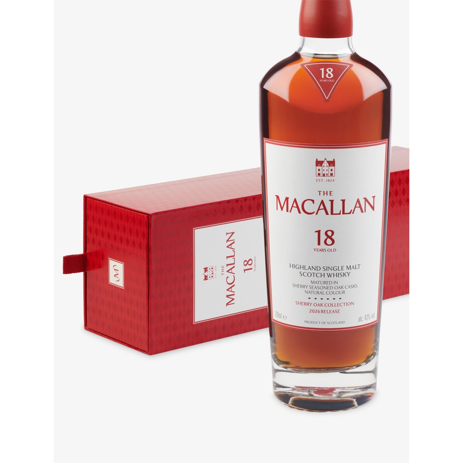 Macallan 18 Year Old Sherry Oak single malt Scotch 700ml - British product