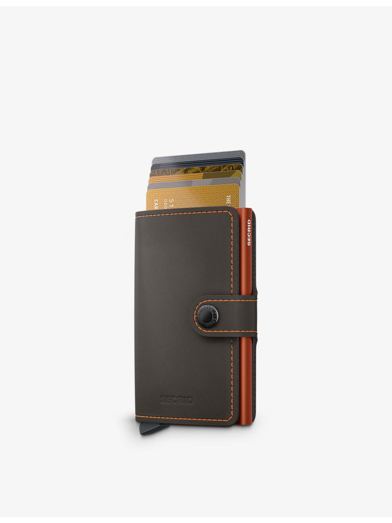 Secrid matte leather wallet with aluminium card protector, UK version