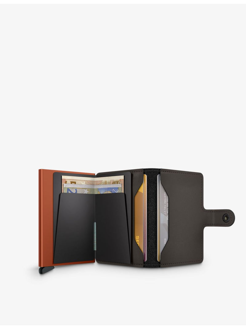 Secrid matte leather wallet with aluminium card protector, UK version