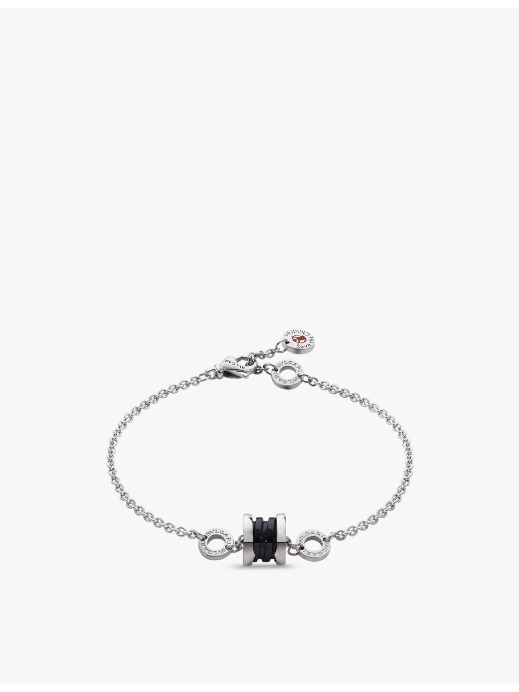Bulgari sterling silver black ceramic bracelet 15cm, imported from the UK