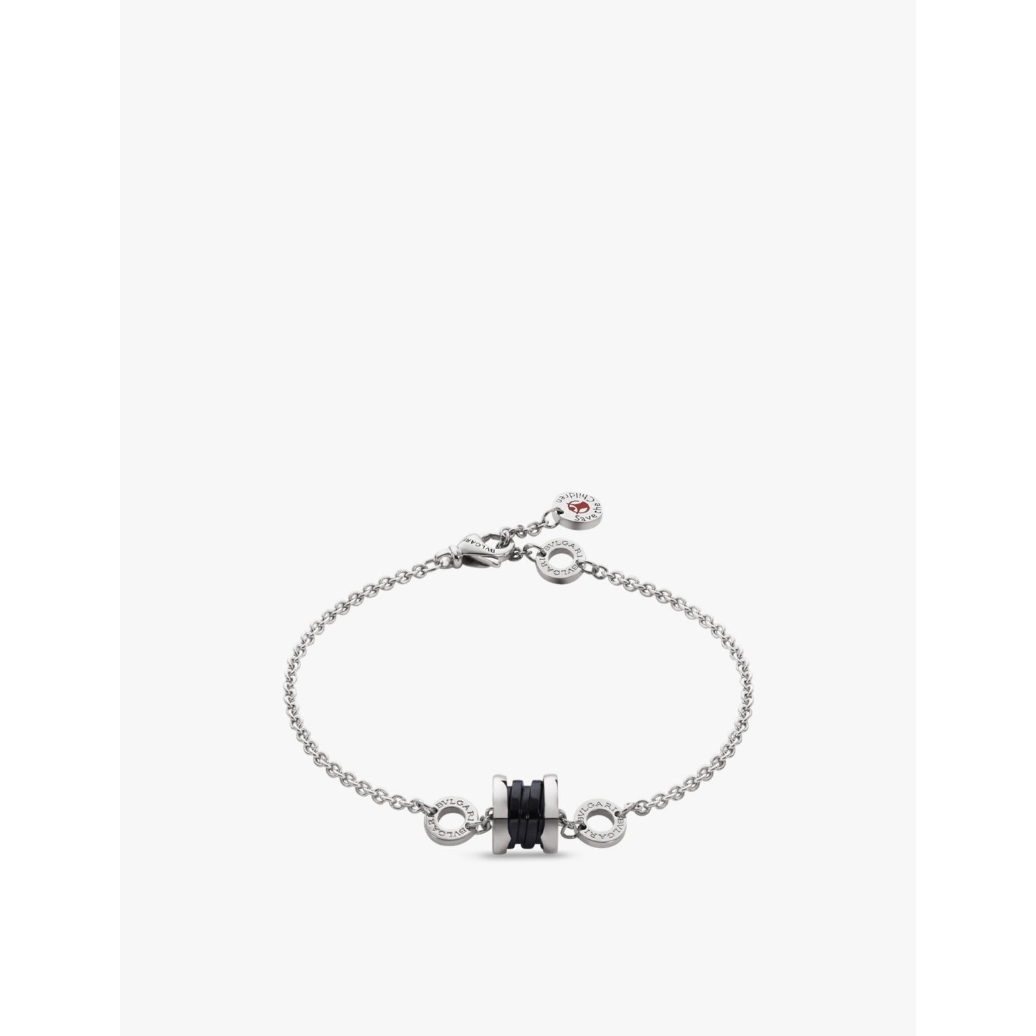 Bulgari sterling silver black ceramic bracelet 15cm, imported from the UK
