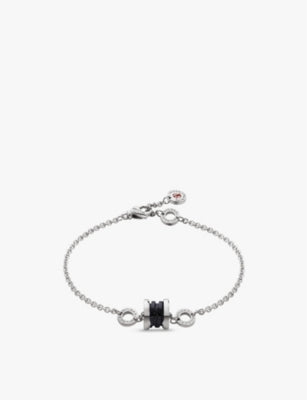 Save The Children sterling-silver and black ceramic chain bracelet - S/M