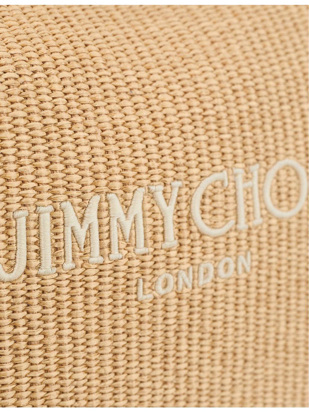 Jimmy Choo diamond logo-embroidered raffia hobo bag - British product