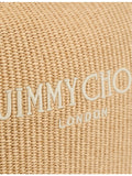 Jimmy Choo diamond logo-embroidered raffia hobo bag - British product
