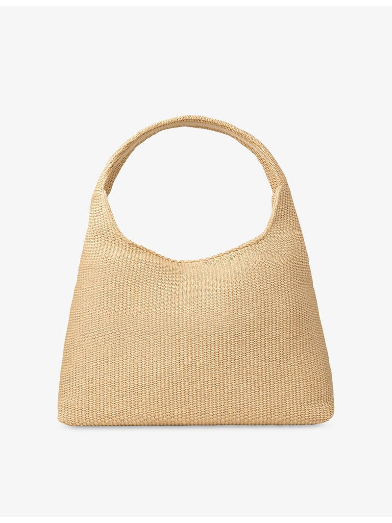 Jimmy Choo diamond logo-embroidered raffia hobo bag - British product