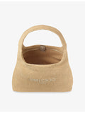 Jimmy Choo diamond logo-embroidered raffia hobo bag - British product