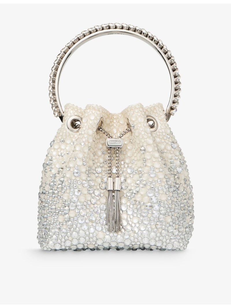 Jimmy Choo Bon Bon gem-embellished woven cross-body bag, UK version