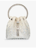 Jimmy Choo Bon Bon gem-embellished woven cross-body bag, UK version