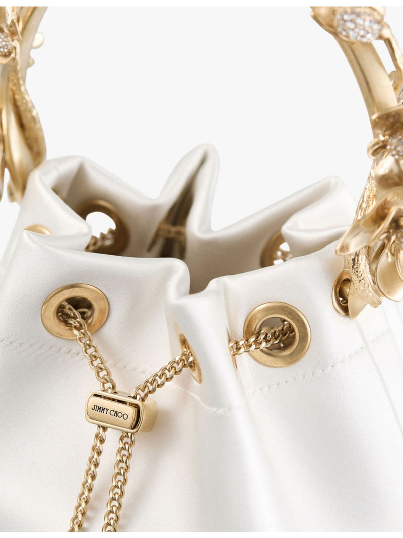 Jimmy Choo satin flower-embellished cross-body bag (British brand)