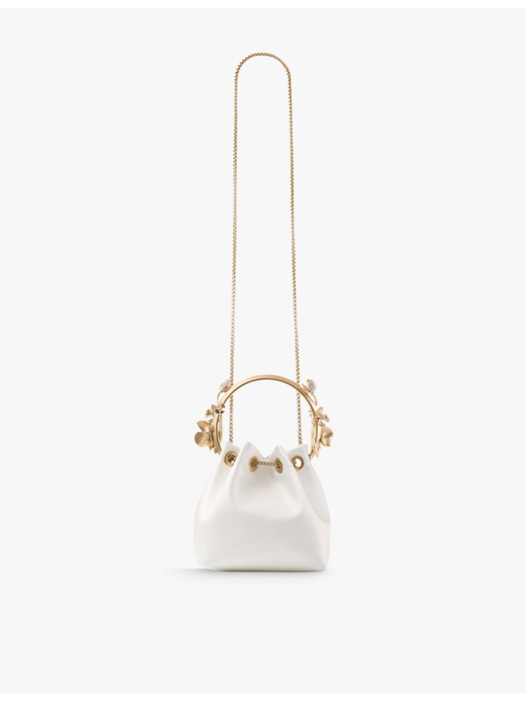 Jimmy Choo satin flower-embellished cross-body bag (British brand)