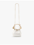 Jimmy Choo satin flower-embellished cross-body bag (British brand)
