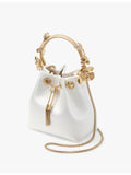 Jimmy Choo satin flower-embellished cross-body bag (British brand)