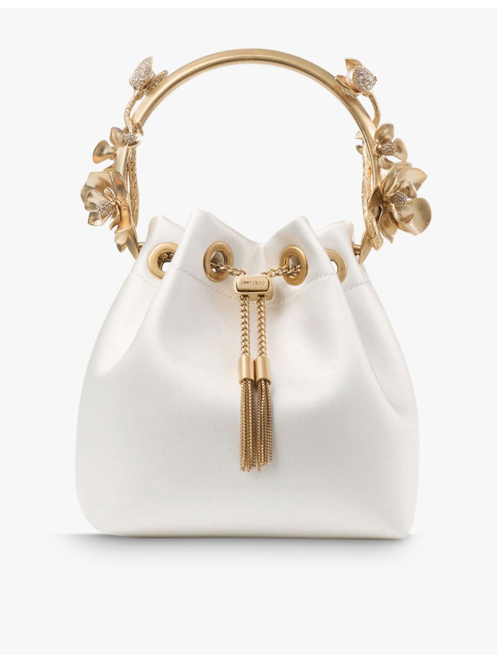 Jimmy Choo satin flower-embellished cross-body bag (British brand)