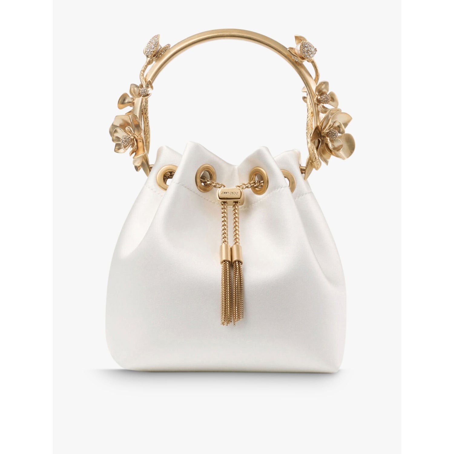 Jimmy Choo satin flower-embellished cross-body bag (British brand)