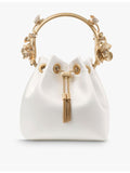 Jimmy Choo satin flower-embellished cross-body bag (British brand)