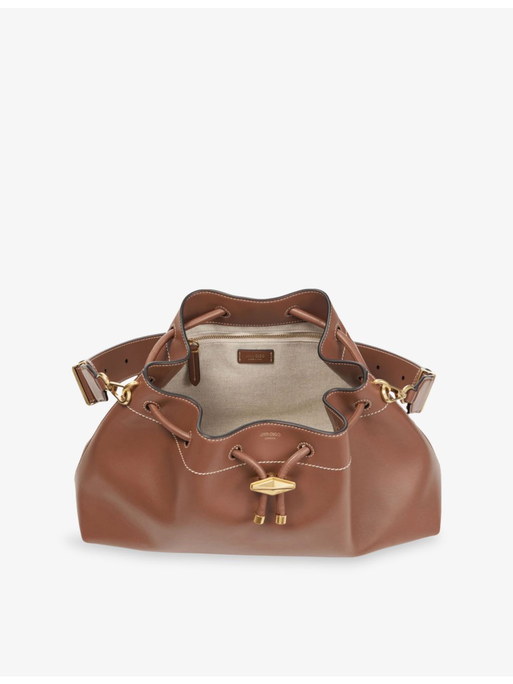 Jimmy Choo Bon Bon leather bucket bag with gold hardware (British brand)