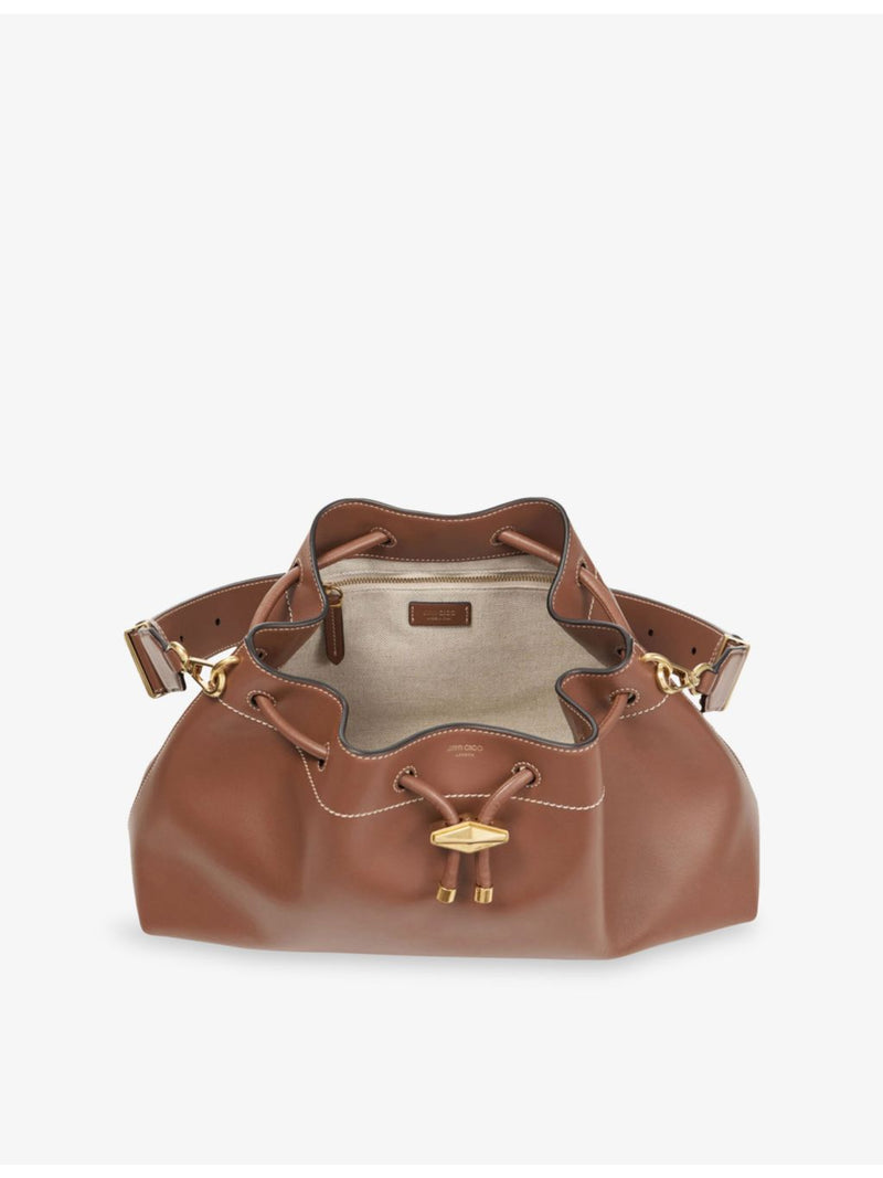 Jimmy Choo Bon Bon leather bucket bag with gold hardware (British brand)