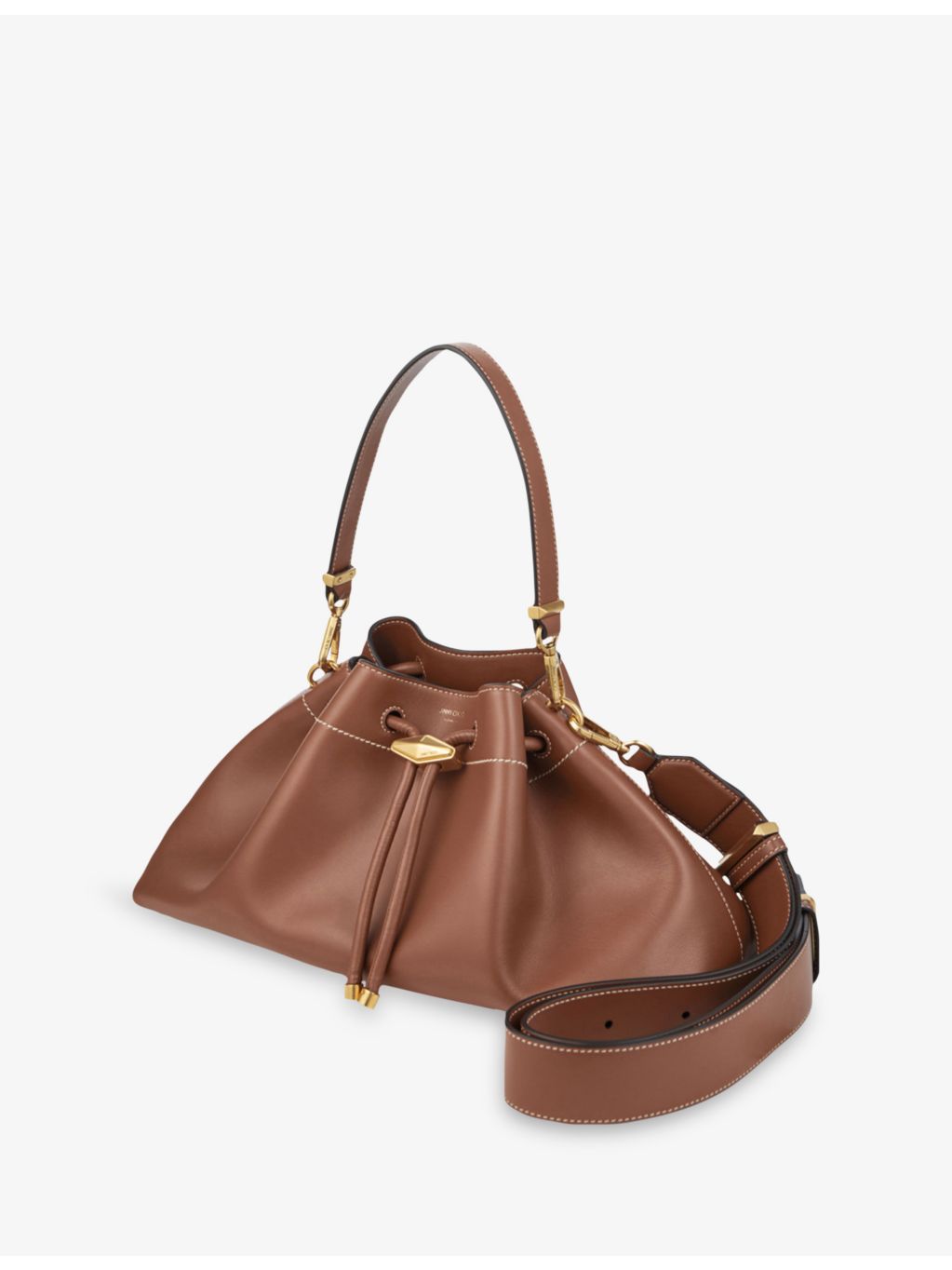Jimmy Choo Bon Bon leather bucket bag with gold hardware (British brand)