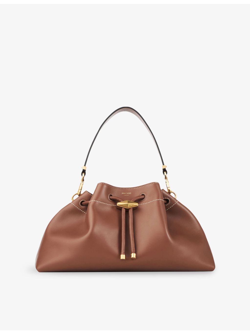 Jimmy Choo Bon Bon leather bucket bag with gold hardware (British brand)