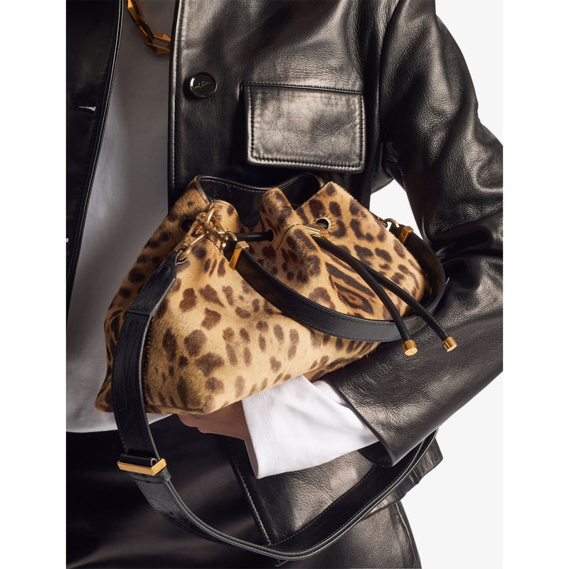 Jimmy Choo leopard-print suede medium shoulder bag, UK version