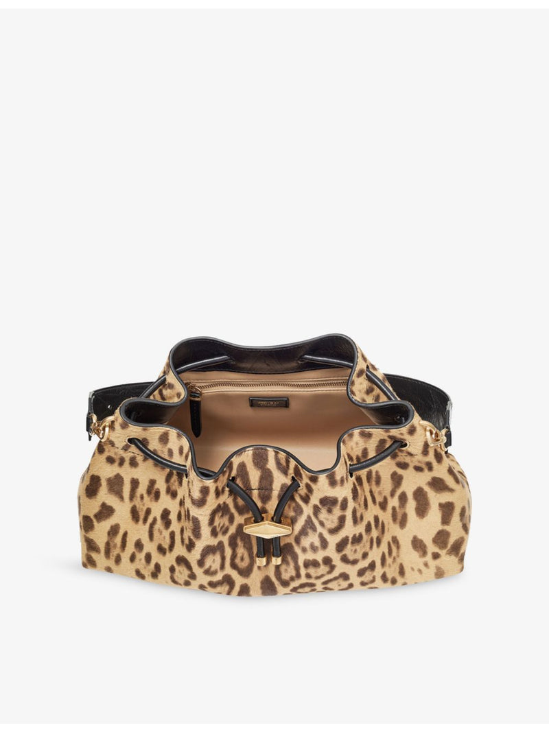Jimmy Choo leopard-print suede medium shoulder bag, UK version