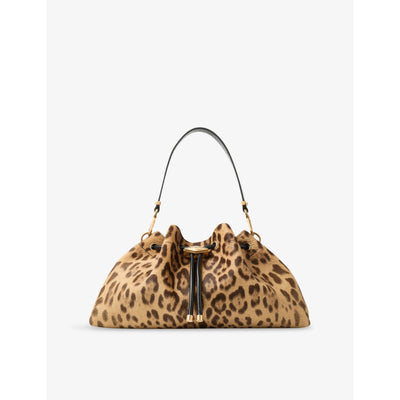 selfridges Jimmy Choo Cinch Leopard-Print Medium Suede Shoulder Bag- Buy online at McGrocer