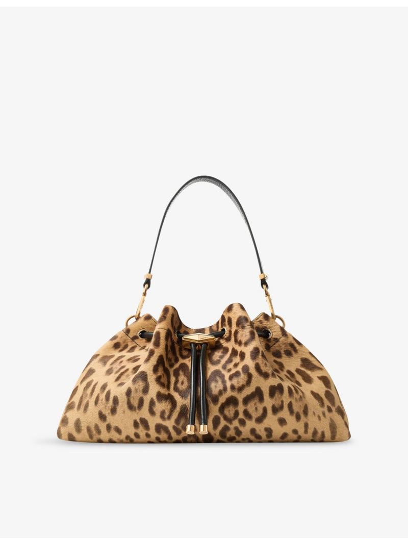 Jimmy Choo leopard-print suede medium shoulder bag, UK version