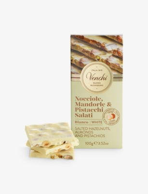 Venchi salted nuts white chocolate bar 100g, UK version