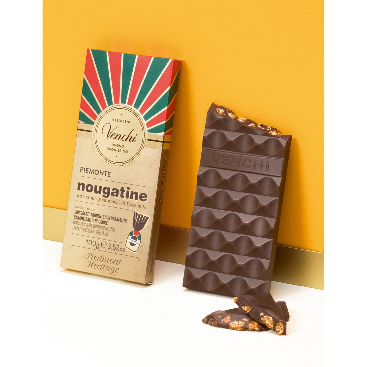 Venchi Nougatine chocolate bar 95g, UK version