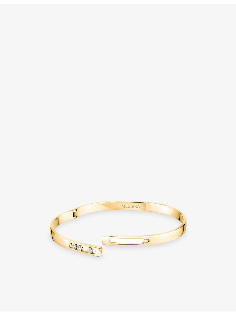 Messika 18ct yellow gold diamond bangle 0.11ct, imported from the UK