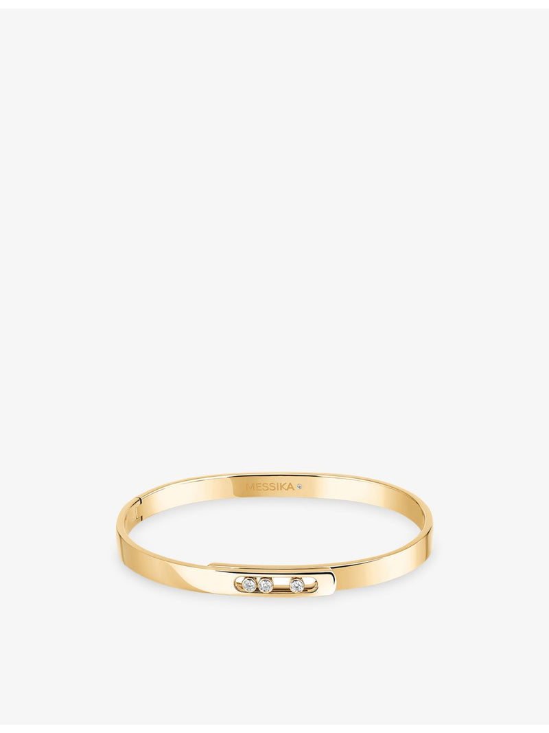 Messika 18ct yellow gold diamond bangle 0.11ct, imported from the UK