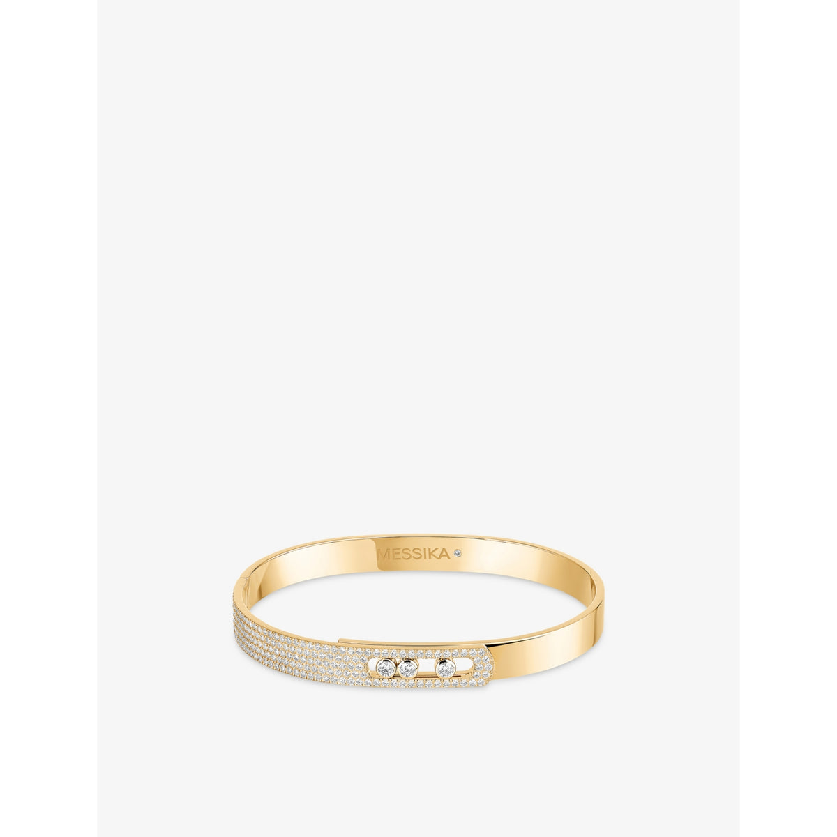 Move Noa 18ct yellow-gold and 1.18ct pavé-diamond bangle - S