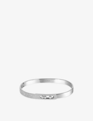 Messika Move Noa 18ct White Gold 0.90ct Pavé Diamond Bangle