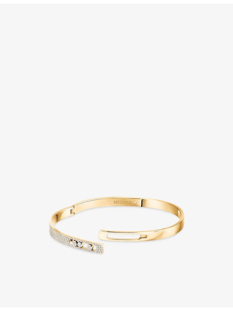 Messika Move Noa 18ct yellow gold diamond bangle, imported from the UK