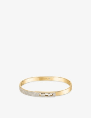 Messika Move Noa 18ct Yellow Gold 0.90ct Pavé Diamond Bangle