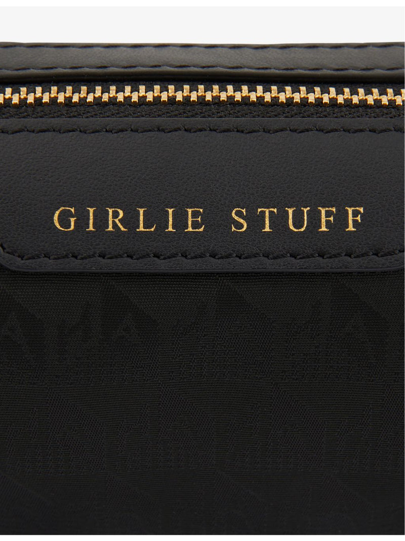 Anya Hindmarch Girlie Stuff logo-jacquard nylon pouch, imported from the UK