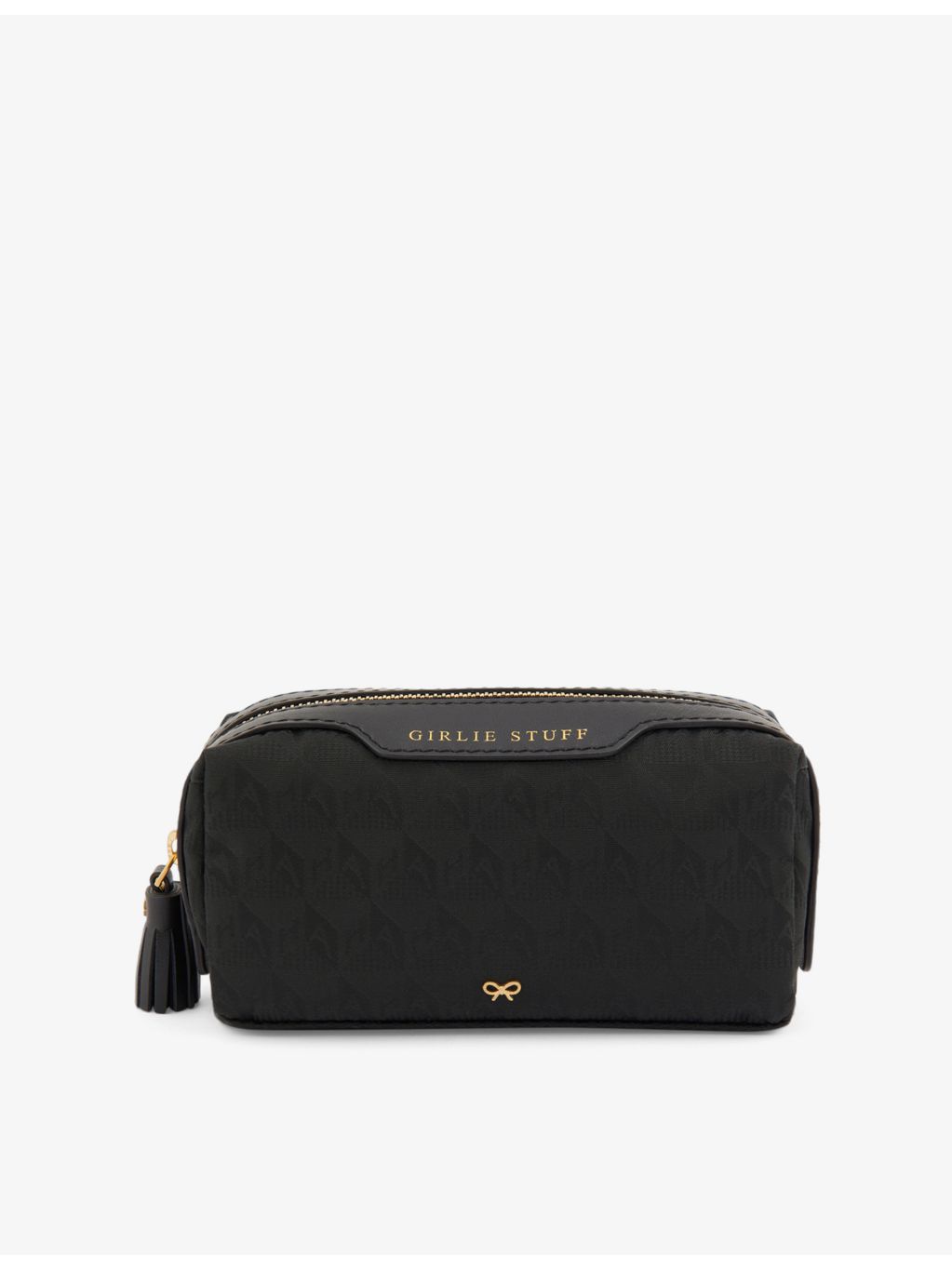 Anya Hindmarch Girlie Stuff logo-jacquard nylon pouch, imported from the UK