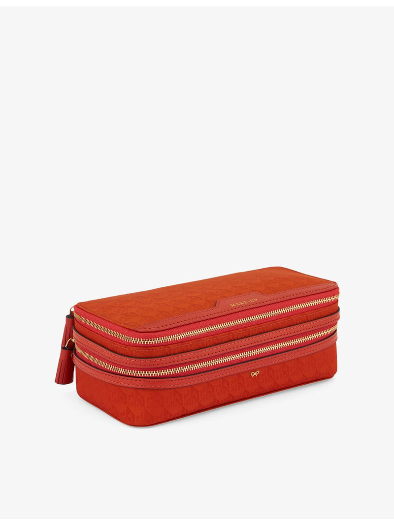 Anya Hindmarch makeup pouch in logo jacquard nylon (British brand)
