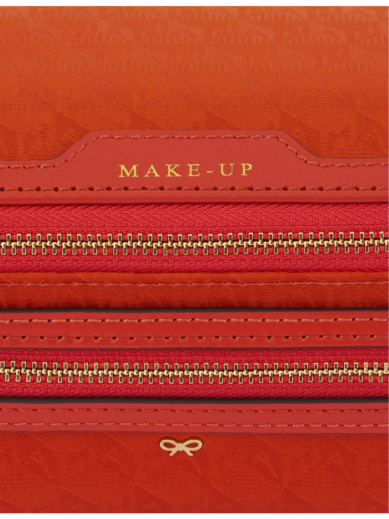 Anya Hindmarch makeup pouch in logo jacquard nylon (British brand)